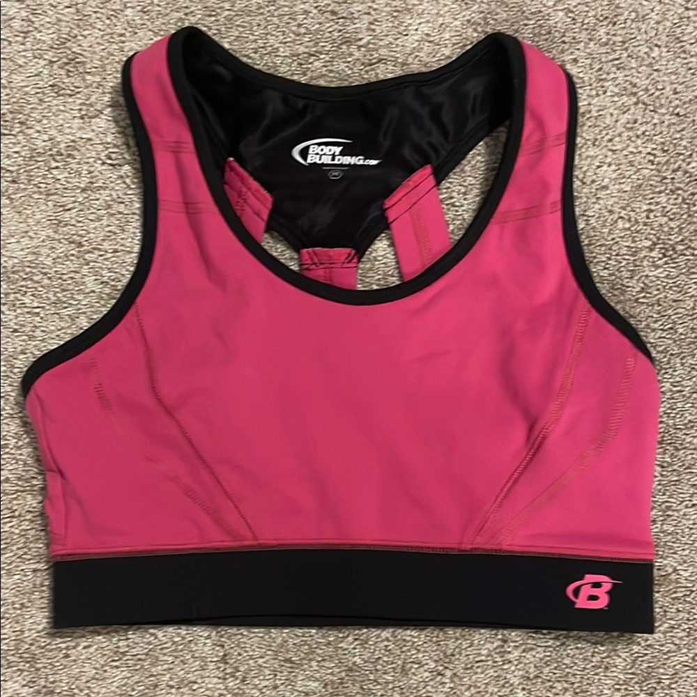 Vibrant Pink and Black Racerback Tank Top